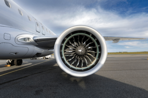 Front view of a jet engine